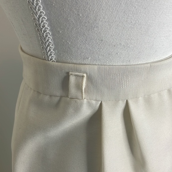 Handmade Vintage White Pleated Midi Skirt. Y2K - Picture 2 of 10